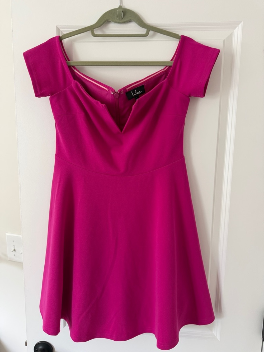 Lulu's Hot Pink One-Shoulder Fit & Flare Dress